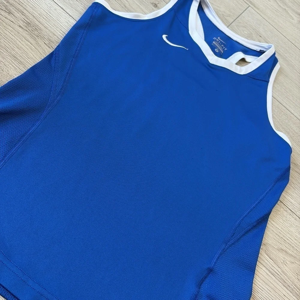 Nike Blue & White Racerback Athletic Dri-Fit Tank Size M